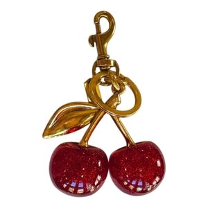 Cherry Goldtone Key Chain Bag Charm